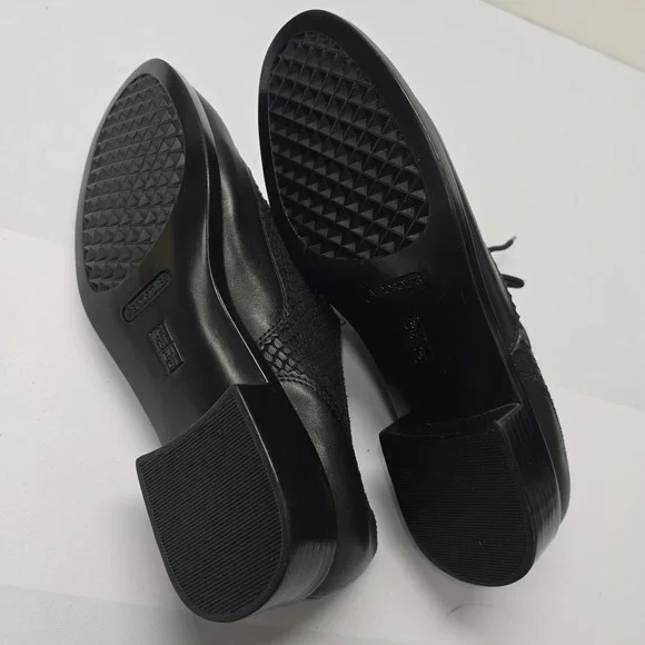 Aerosoles Accomplishment Black Leather Snakeskin Embossed Oxford Shoes 8.5M - Picture 6 of 6
